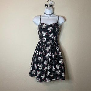 gothic pink skull corset dress